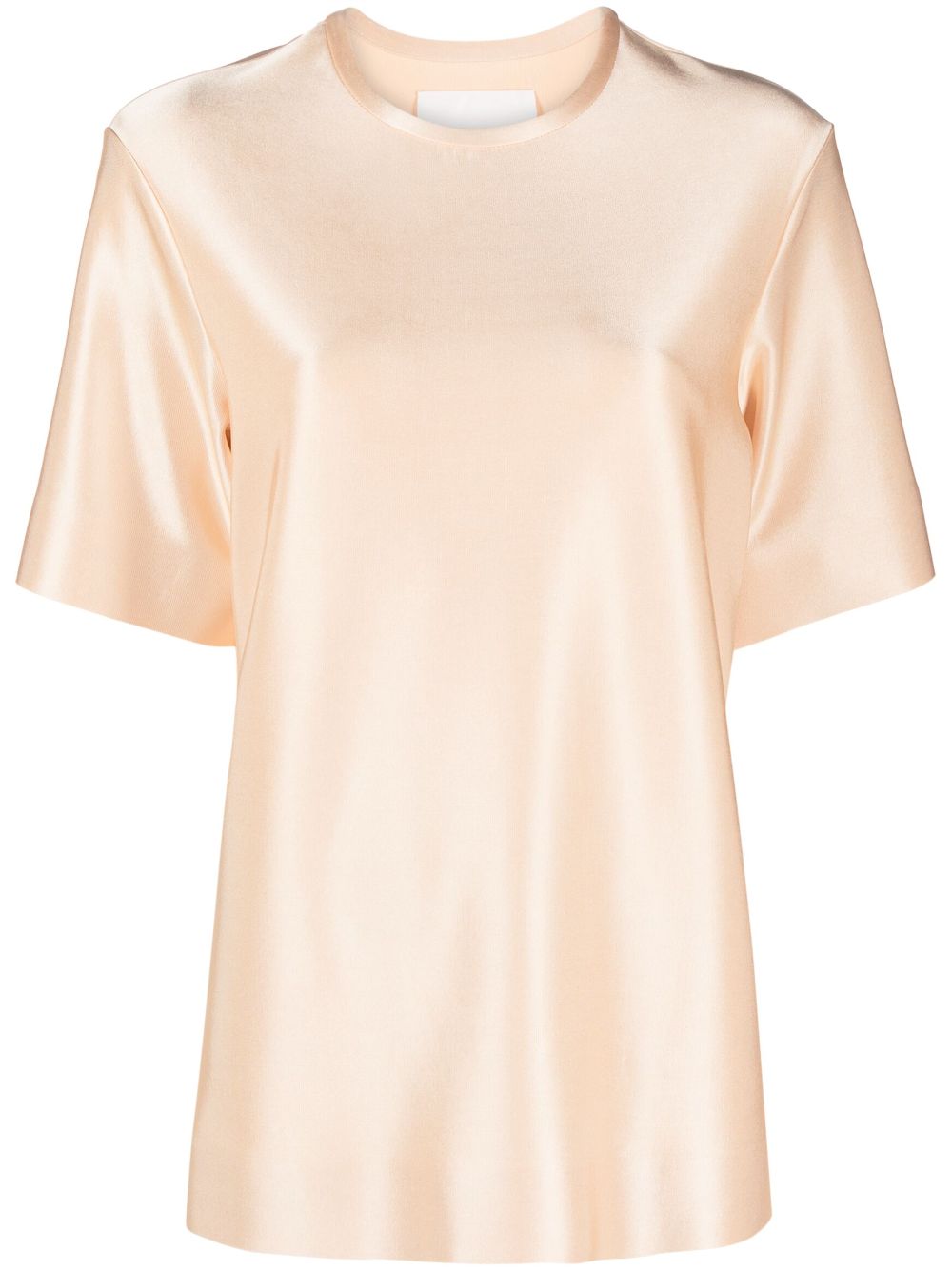 Beige crew-neck satin-finish T-shirt - women - JIL SANDER